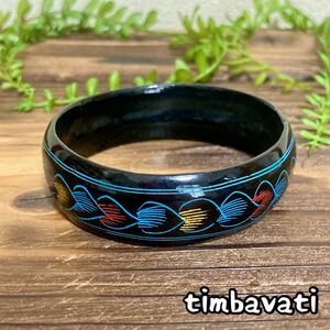 1 point thing * new goods *[ Myanma ] gold ma coating wooden bangle * blue *
