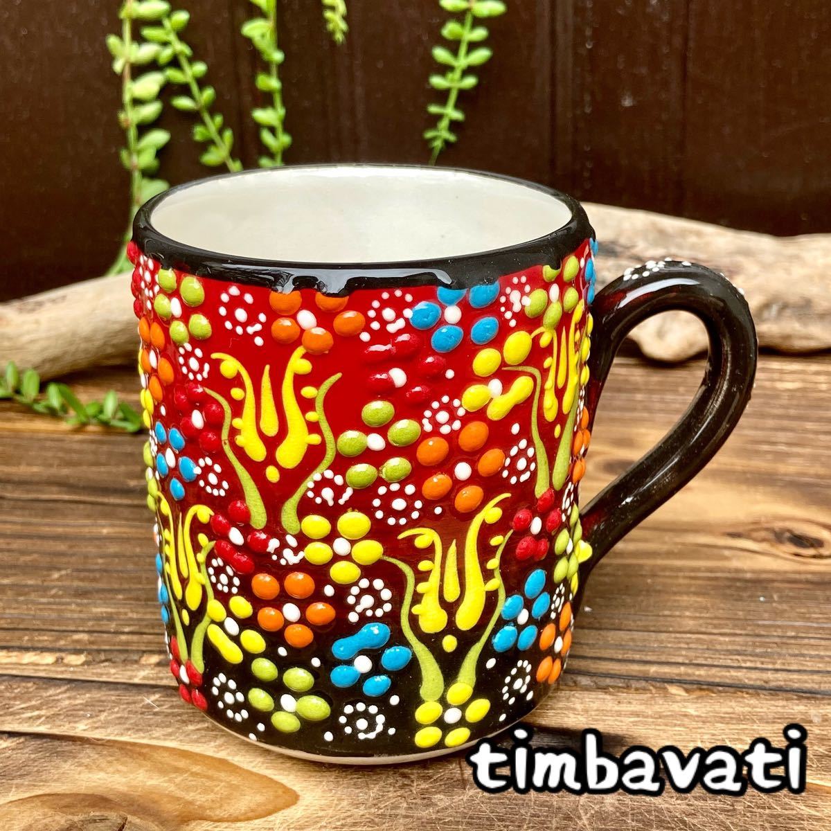 ☆Nuevo☆Taza de cerámica turca *roja* Cerámica Kutahya hecha a mano [Envío gratuito bajo ciertas condiciones] 157, utensilios de té, Taza, Cerámico