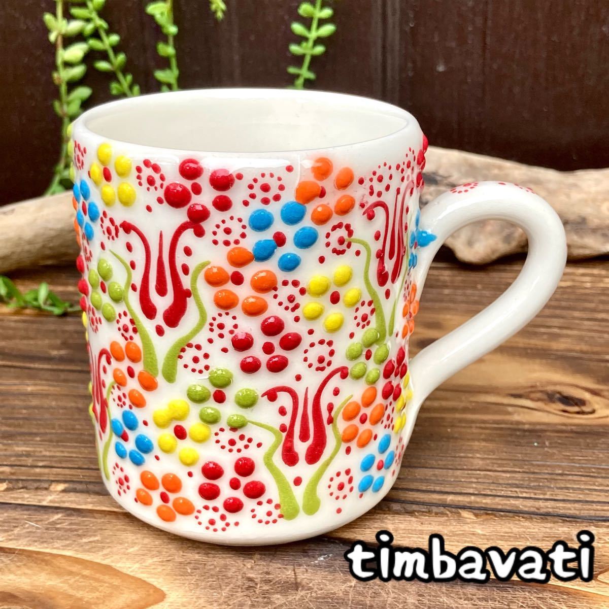 ☆New☆Turkish pottery mug *White* Handmade Kutahya pottery [Free shipping under certain conditions] 158, Tea utensils, Mug, Ceramic