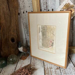 Art hand Auction ≫ Guaranteed authentic * Nikakai Takarazuka Art Association member Eri Tagawa, artist * Hand-painted sketch, autographed * Street corner of Toledo * Framed * Art * Watercolor, pencil, art, painting, Artwork, Painting, Pastel drawing, Crayon drawing