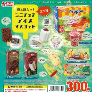 ガチャ 袋＆箱入り！ ミニチュア アイス マスコット 全5種 フルコンプ