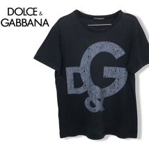 ★DOLCE＆GABBANA/ドルチェ＆ガッバーナ★メンズ ビッグロゴ プリント Tシャツ カットソー トップス 黒 ブラック 管:C:08_画像1