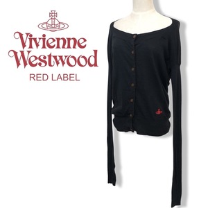 *Vivienne Westwood Vivienne Westwood * red label "губа" задний принт вязаный кардиган чёрный черный size 2 труба :C:08