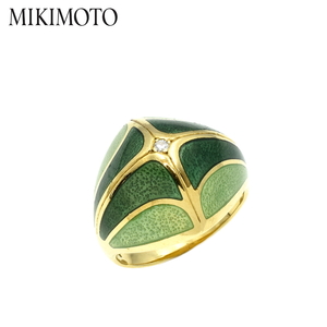 MIKIMOTO Mikimoto K18/750YG 1P бриллиантовое кольцо кольцо примерно 12 номер желтое золото 
