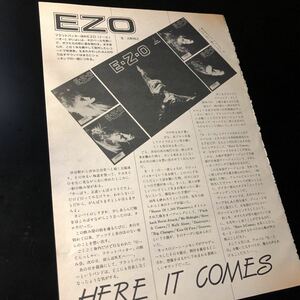 0831-3 - 切り抜き　E・Z・O - 1987年　EZO / フラットバッカー