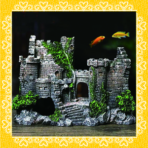 水槽古城廃墟オブジェ魚　隠れ家飾り　アクアリウム置物模型