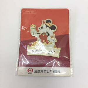 [バッジ] 非売品「ディズニー：Disney ミッキーマウス」ピンバッチ バッヂ 三菱東京UFJ銀行 おさいふプラス 株式会社シャンティ
