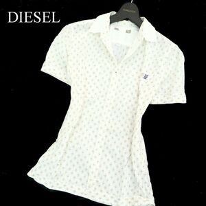 DIESEL ディーゼル 春夏 総柄★ 半袖 スリム シャツ Sz.S　メンズ 白　A2T08620_7#A