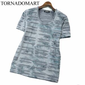 TORNADOMART トルネードマート 春夏 ムラ プリント★ ブロークン ジャガード 半袖 カットソー Tシャツ Sz.M　メンズ グレー　A2T09115_8#D