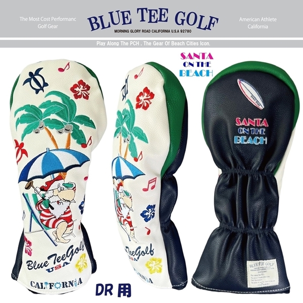 □ DR-ブルーティーゴルフ 【サンタ オン ザビーチ】ドライバー用ヘッドカバーBLUE TEE GOLF SHC-001 送料無料