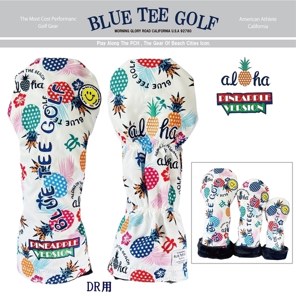 □送料無料 DR-WH ブルーティーゴルフ 【ポップン パイン：ホワイト】ドライバー用ヘッドカバー BLUE TEE GOLF PHC-03