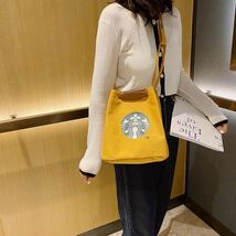 【スターバックス海外限定】スタバ日本未発売トートバック　ハンドバッグ　小物入れ 黄色_画像6