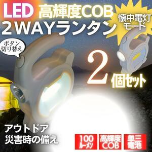 LEDランタン 2個 LED ライト LEDライト 懐中電灯 キャンプ 災害防災