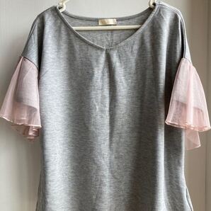 アースミュージック&エコロジー 半袖トップス Tシャツ フリル袖 カットソー