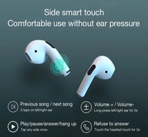 【2022 最新】新品 Pro8 白 Apple AirPods 型 完全 ワイヤレスイヤホン Bluetooth 自動ペアリング iPhone 12 13 14 iPad Mac対応②_画像4