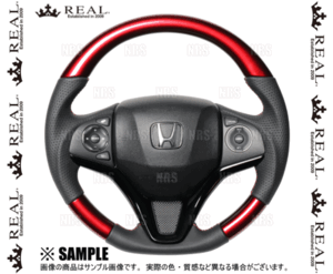 REAL レアル オリジナル (パールレッド/レッド×ブラックユーロステッチ)　フィット ハイブリッド　GP5/GP6　2013/9～ (HNA-RDW-RD