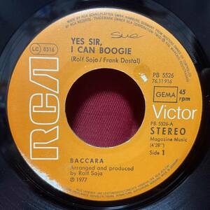 ◆ドイツ7”s!◆BACCARA◆YES SIR, I CAN BOOGIE/CARA MIA◆