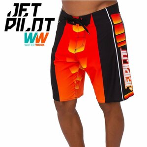 ジェットパイロット JETPILOT 2023 ボードパンツ 送料無料 ポディウム メンズ ボードショーツ S22910 オレンジ/ブラック 36 海パン