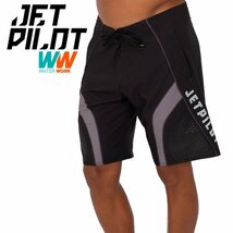 ジェットパイロット JETPILOT 2023 ボードパンツ 送料無料 ファイヤーフライ メンズ ボードショーツ S22903 ブラック/ホワイト 38 海パン_画像1