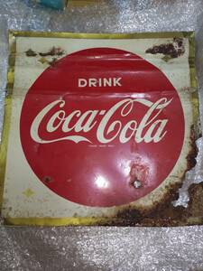 昭和レトロ 当時物 コカ・コーラ Coca-Cola Drink ホーロー 看板 ブリキ ビンテージ アンティーク 非売品