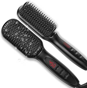 ヒートブラシ ストレートブラシ ヘアアイロン マイナスイオン 静電気防止 MAX230℃ 30秒急速加熱12段階温度調節 温度記憶機能 温度ロッ