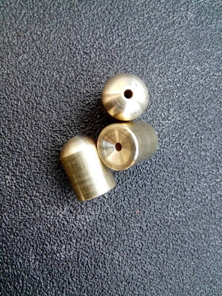 ⑫ (112-25-32-6BC)真鍮製112グラム(30号)砲弾形内径チユブ入りワームシンカー 個数6個