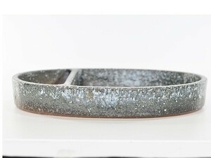 水盤 13号 ミニビオトープ 鉢 水盤白雪小判 幅39cm×高7cm 水辺 花器 水鉢 めだか 金魚