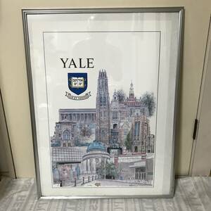 【即決】YALE University イェール大学 ポスター 75cm×57cm 額装/壁掛け Harkness Memorial Tower/Walter Camp Field Memorial Gateway