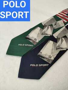 POLO SPORT звезда статья флаг галстук Vintage шелк Polo Ralph Lauren RRL Ralph LAUREN