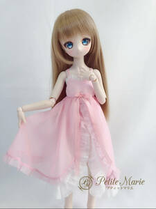 【Petite Marie】1/3 MDD対応 ピンク プリンセス ナイティー ストラップ ドレス 40cm ドール BJD 人形服【プティットマリエ】