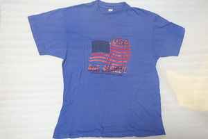  old clothes ##NASU RESORT SHOPPING PARK## short sleeves shirt blue blue cotton 100%(M)