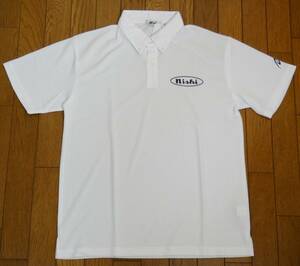 新品　NISHI　ニシ　ボタンダウン　ポロシャツ　N68-304　白　メンズO