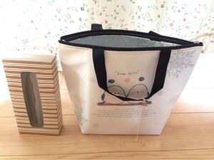 トートバッグ 保冷 クーラー 白 鳥 シマエナガ 買い物 お弁当 ピクニック