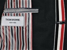 美品 国内正規 日本製 THOM BROWNE トムブラウン トリコロール グログランテープ 本切羽 3B コットン テーラード ジャケット 4BAR ブレザー_画像3