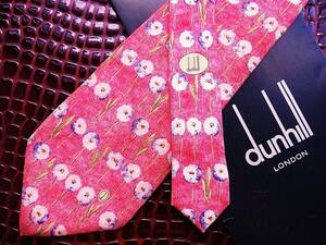 ◇E1520Ｒ◇在庫処分SALE●【ロゴ入り・花】【ｄunhill】ダンヒルのネクタイ