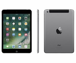 【格安】SIMフリー 白ロム Apple iPad mini2 128GB Wi-Fi+Cellular iPad mini Retina スペースグレイ A1490 美品★充電ケーブル付き★No.95