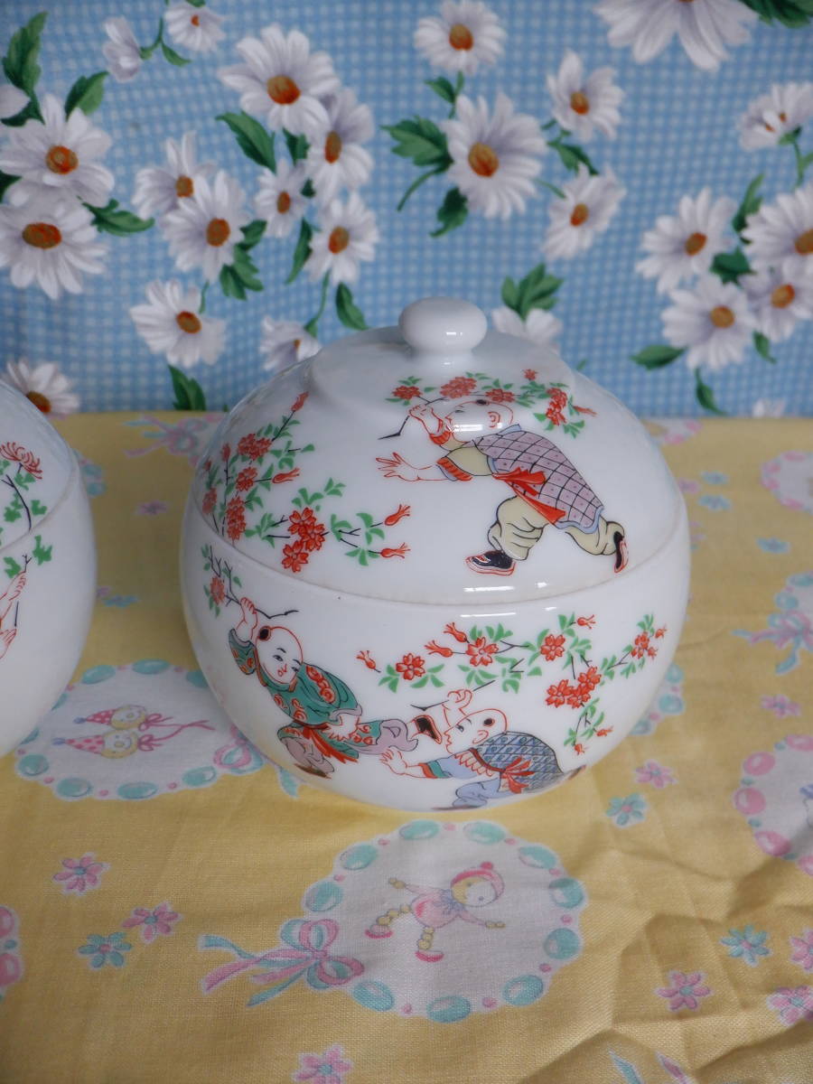 B8 『有田焼弥左衛門窯錦松梅菓子器2個まとめて』~長期保管品箱