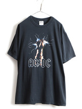 00s 大きいサイズ XL ■ AC/DC オフィシャル プリント 半袖 Tシャツ メンズ / 古着 00年代 オールド バンド ロック エーシーディーシー 黒_画像1