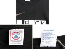 90s 大きいサイズ XL 人気 黒 ■ FUCK パロディ ジョーク プリント 半袖 Tシャツ ( メンズ ) 90年代 オールド プリントTシャツ モノトーン_画像4