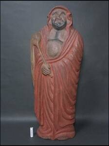 ■大きな木彫りの達磨さん 63cm 7,2kg/達磨大師 仏像 禅宗 一刀彫 木彫 仏像 仏教美術 置物 だるま ダルマ