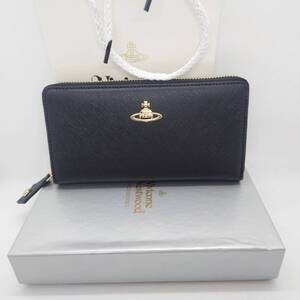 Vivienne Westwood ヴィヴィアンウエストウッド 長財布 ラウンドファスナー 黒 ブラック オーブ アウトレット品