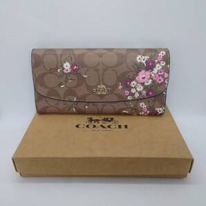 コーチ COACH 財布 長財布 フローラル プリント ロゴ スリム エンベロープ アウトレット F29395