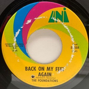 USオリジナル 7インチ FOUNDATIONS Back On My Feet Again ('68 UNI) ファウンデーションズ 恋するベイビー 45RPM.