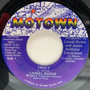 USオリジナル 7インチ LIONEL RICHIE Truly / Just Put Some Love In Your Heart ('82 Motown) ライオネル・リッチー 45RPM.