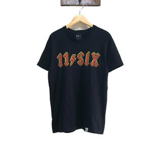 【980円スタート】USA 古着 半袖 Tシャツ 116 11Six ヒップホップ ラッパー ミュージック 音楽 ロゴ メンズM ブラック Y2K BA0214