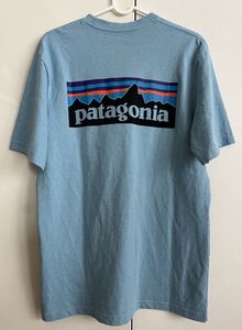 《売り切り》【美品】Patagonia パタゴニア P-6 Logo Responsibili-Tee レスポンシビリティー 半袖Tシャツ ライトブルー サイズS