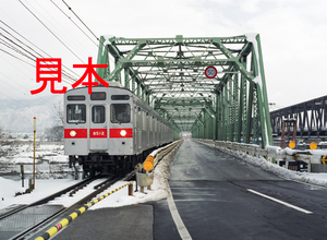 鉄道写真、645ネガデータ、153306120003、8500系（8512）（雪）、長野電鉄長野線、村山〜柳原（村山橋）、2008.01.02、（4591×3362）