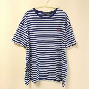 POLO RALPH LAUREN ポロ ラルフローレン 半袖ボーダーTシャツ ビッグサイズ ビッグシルエット ② XL ネイビー×ブルー