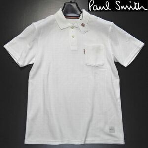新品 ポールスミス Paul Smith 春夏 マルチストライプタブ 半袖 ポロシャツ M 白 メンズ 男性 紳士 