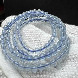  high grade aquamarine 4mm 3ps.@ to coil bracele 54cm high quality 